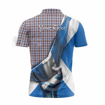 Boswell Tartan Zipper Polo Shirt with Family Crest Scotland Patriotic Style - Tartan Vibes Clothing