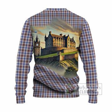 Boswell Tartan Family Crest Knitted Sweater with Scottish Ancient Castle Style - Tartan Vibes Clothing