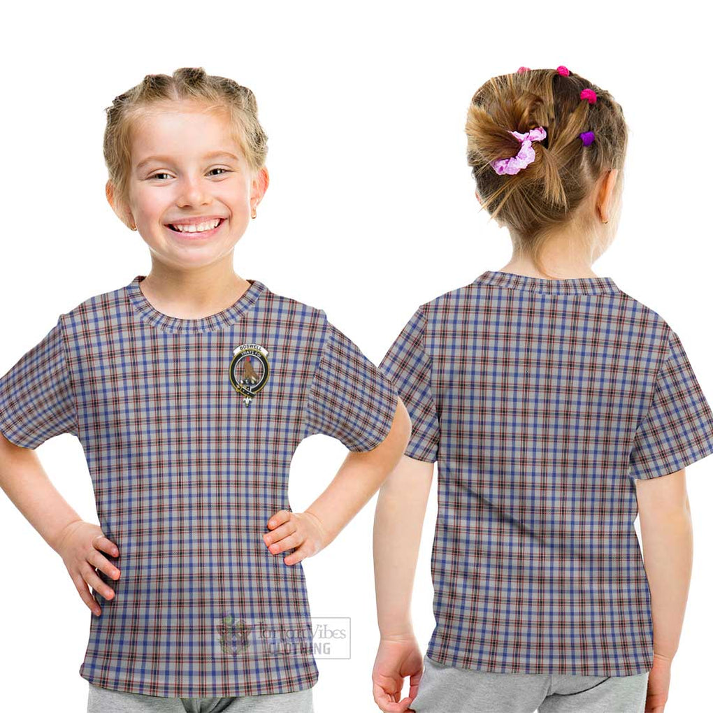 Boswell Tartan Kid T-Shirt with Family Crest - Tartan Vibes Clothing