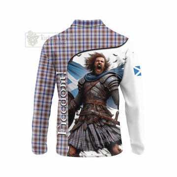 Boswell Crest Tartan Long Sleeve Polo Shirt Inspired by the Freedom of Scottish Warrior - Tartan Vibes Clothing