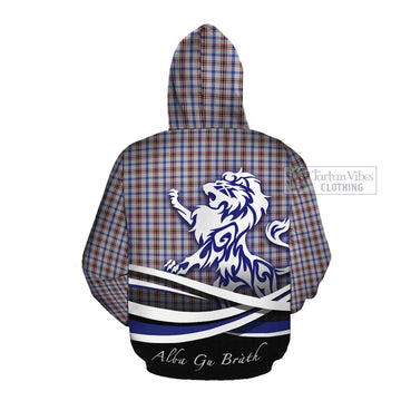 Boswell Tartan Cotton Hoodie with Alba Gu Brath Regal Lion Emblem Pullover Hoodie - Tartan Vibes Clothing