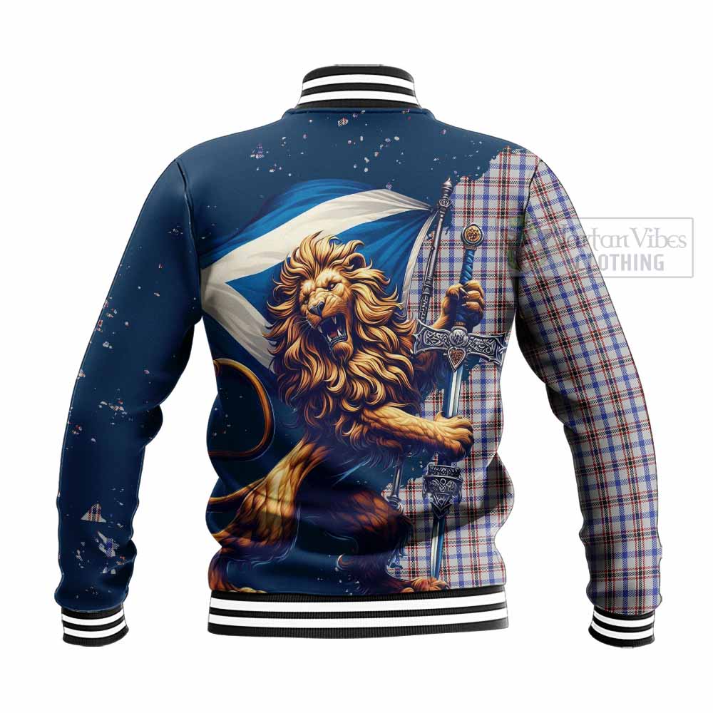 Boswell Tartan Family Crest Baseball Jacket with Scottish Majestic Lion - Tartan Vibes Clothing