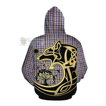 Boswell Tartan Cotton Hoodie with Family Crest Celtic Wolf Style Pullover Hoodie - Tartan Vibes Clothing