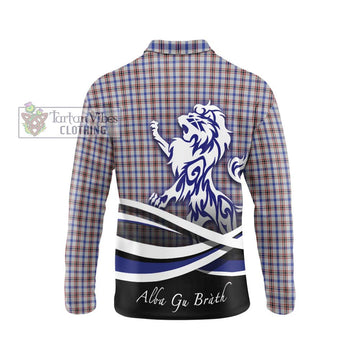 Boswell Tartan Long Sleeve Polo Shirt with Alba Gu Brath Regal Lion Emblem - Tartan Vibes Clothing