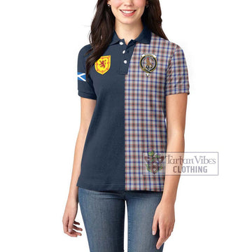 Boswell Tartan Women's Polo Shirt Alba with Scottish Lion Royal Arm Half Style - Tartan Vibes Clothing