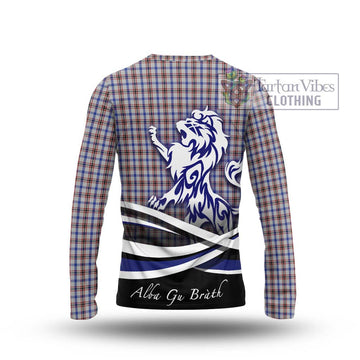 Boswell Tartan Long Sleeve T-Shirt with Alba Gu Brath Regal Lion Emblem - Tartan Vibes Clothing