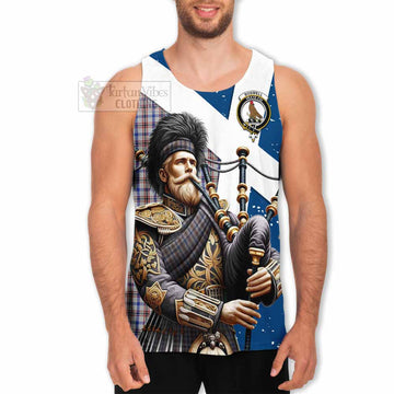 Boswell Tartan Men's Tank Top with Family Crest Scottish Bagpiper Vibes - Tartan Vibes Clothing