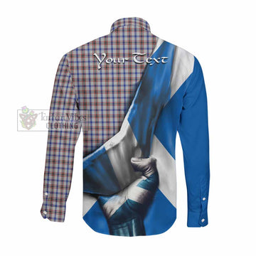 Boswell Tartan Long Sleeve Button Shirt with Family Crest Scotland Patriotic Style Men's Shirt - Tartan Vibes Clothing