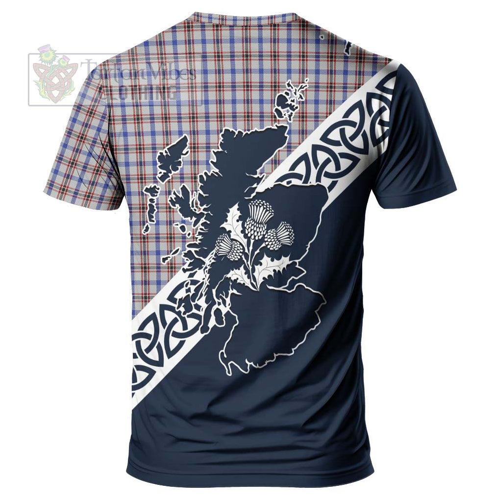 Boswell Tartan T-Shirt Featuring Thistle and Scotland Map - Tartanvibesclothing Store