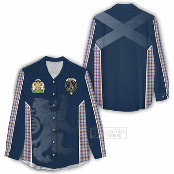 Boswell Tartan Women's Casual Shirt with Family Crest and Lion Rampant Vibes Sport Style - Tartan Vibes Clothing