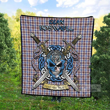 Boswell Tartan Quilt with Celtic Skull Alba Gu Brath Style - Tartan Vibes Clothing