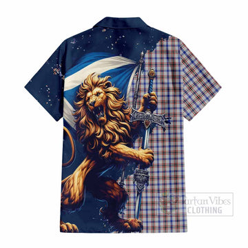 Boswell Tartan Family Crest Hawaiian Shirt with Scottish Majestic Lion - Tartan Vibes Clothing