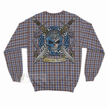 Boswell Tartan Sweatshirt with Family Crest Celtic Skull Style - Tartan Vibes Clothing