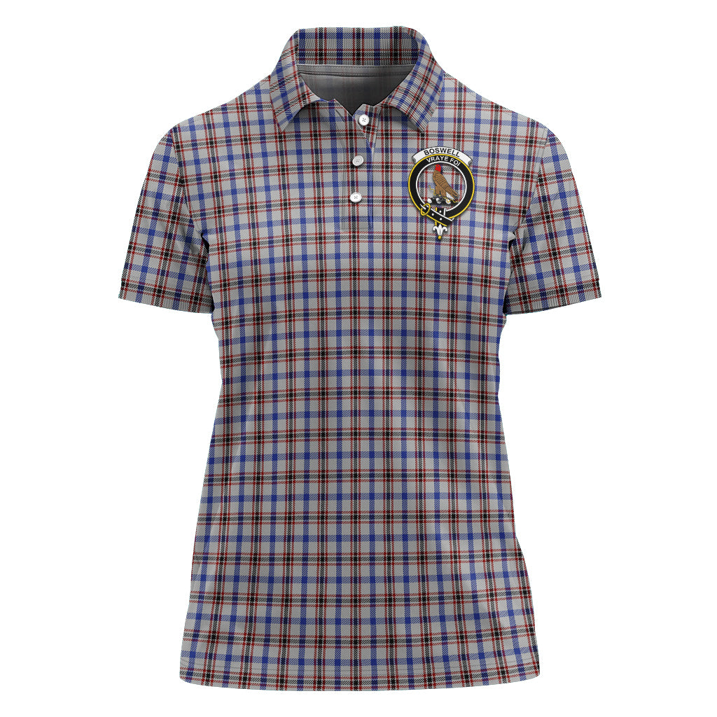 Boswell Tartan Polo Shirt with Family Crest For Women - Tartanvibesclothing