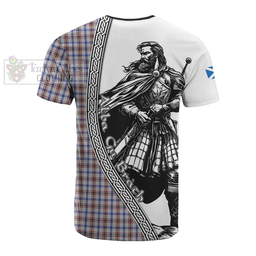 Boswell Tartan Clan Crest Cotton T-shirt with Highlander Warrior Celtic Style - Tartan Vibes Clothing