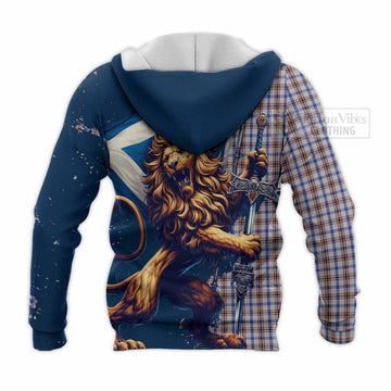 Boswell Tartan Family Crest Knitted Hoodie with Scottish Majestic Lion - Tartan Vibes Clothing