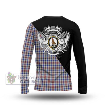Boswell Tartan Long Sleeve T-Shirt with Family Crest and Military Logo Style - Tartan Vibes Clothing