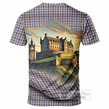 Boswell Tartan Family Crest T-Shirt with Scottish Ancient Castle Style - Tartan Vibes Clothing