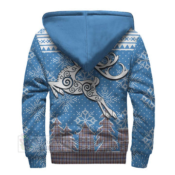 Boswell Clan Christmas Sherpa Hoodie Celtic Reindeer Style - Tartan Vibes Clothing