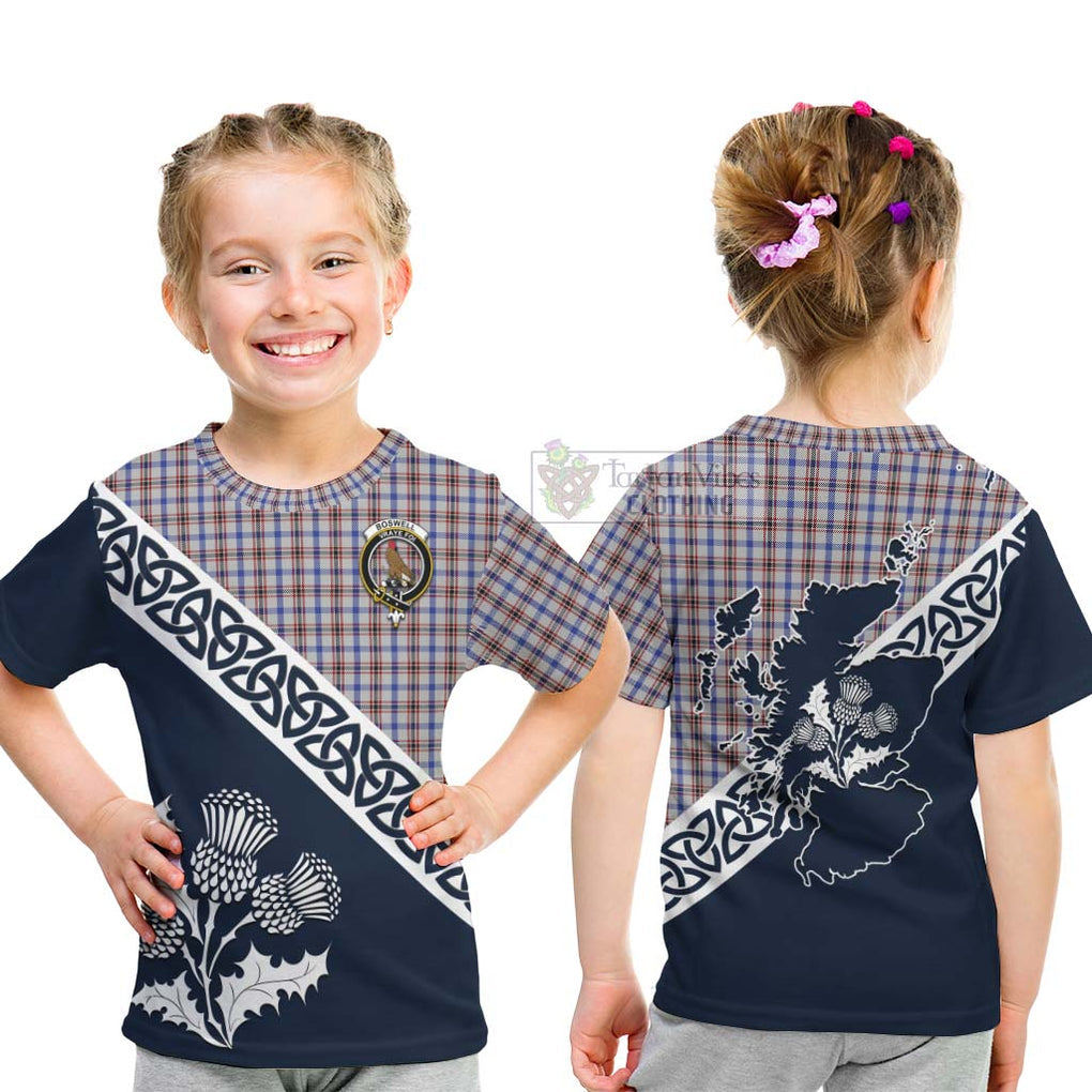 Boswell Tartan Kid T-Shirt Featuring Thistle and Scotland Map - Tartan Vibes Clothing