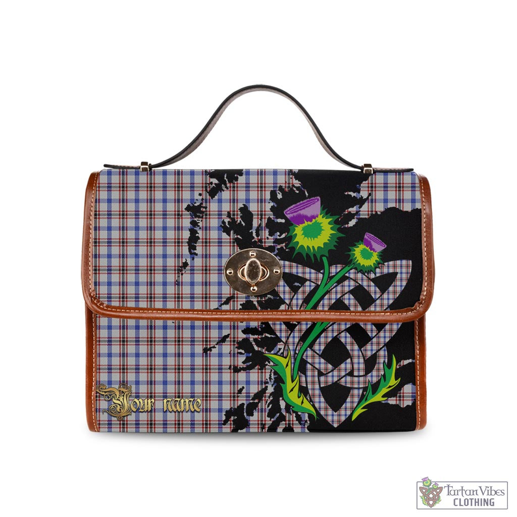 Tartan Vibes Clothing Boswell Tartan Waterproof Canvas Bag with Scotland Map and Thistle Celtic Accents