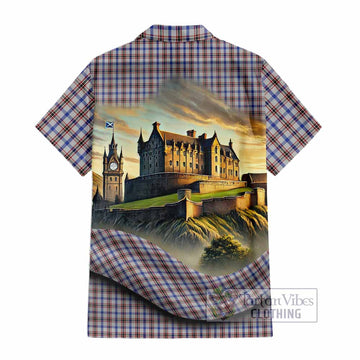 Boswell Tartan Family Crest Hawaiian Shirt with Scottish Ancient Castle Style - Tartan Vibes Clothing