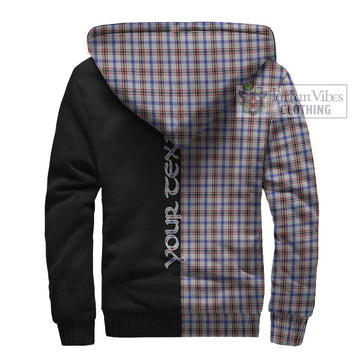 Boswell Tartan Sherpa Hoodie with Family Crest and Half Of Me Style - Tartan Vibes Clothing