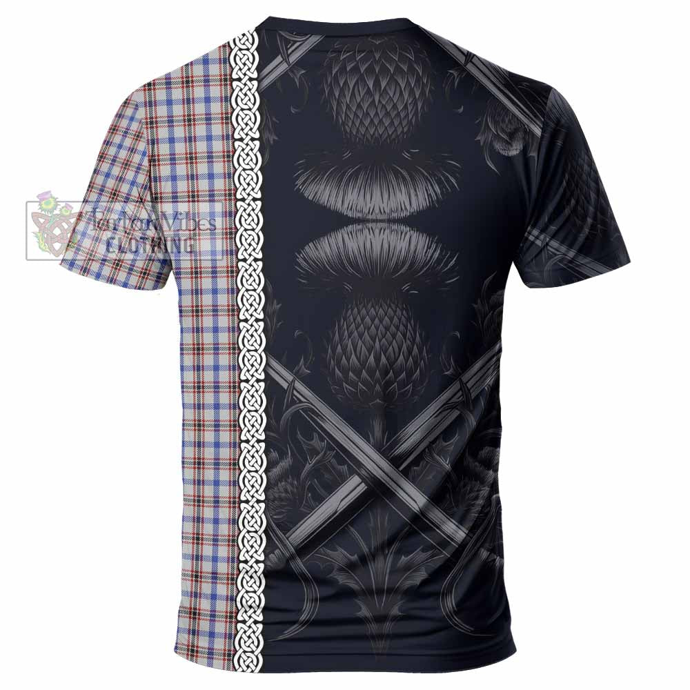 Boswell Tartan T-Shirt with Family Crest Cross Sword Thistle Celtic Vibes - Tartan Vibes Clothing