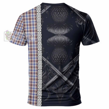 Boswell Tartan T-Shirt with Family Crest Cross Sword Thistle Celtic Vibes - Tartan Vibes Clothing