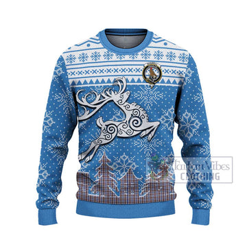 Boswell Clan Christmas Ugly Sweater Celtic Reindeer Style - Tartan Vibes Clothing