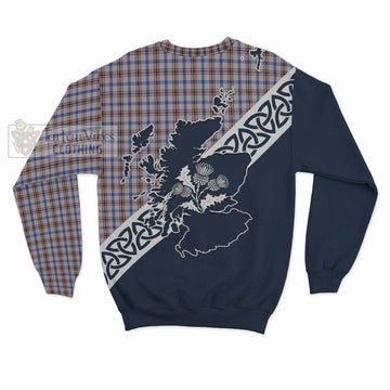 Boswell Tartan Sweatshirt Featuring Thistle and Scotland Map - Tartan Vibes Clothing