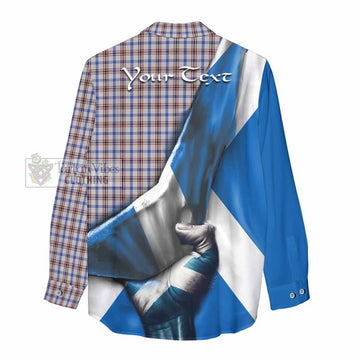 Boswell Tartan Women's Casual Shirt with Family Crest Scotland Patriotic Style - Tartan Vibes Clothing