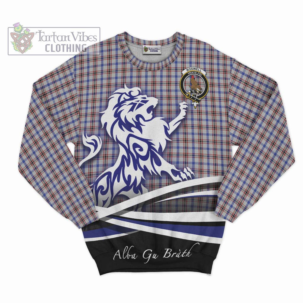Boswell Tartan Sweatshirt with Alba Gu Brath Regal Lion Emblem - Tartan Vibes Clothing