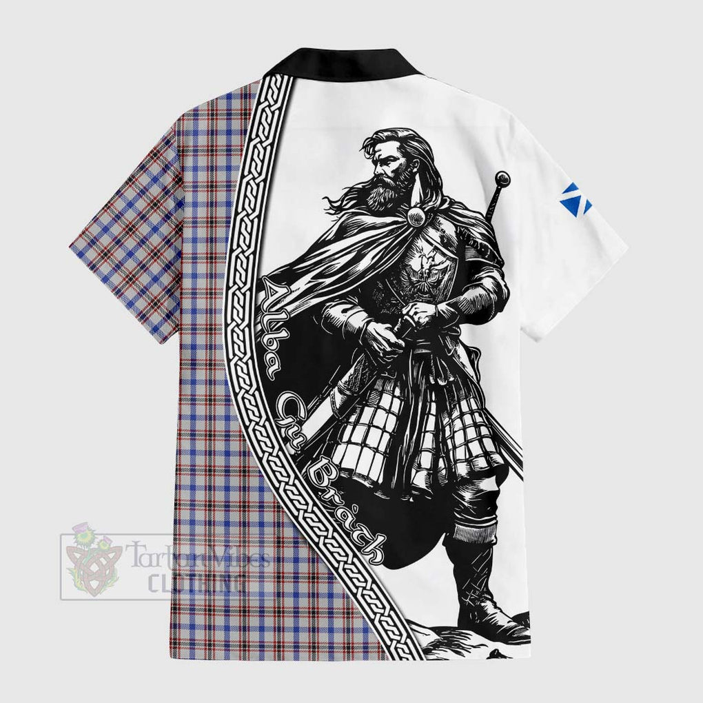 Boswell Tartan Clan Crest Hawaiian Shirt with Highlander Warrior Celtic Style - Tartan Vibes Clothing