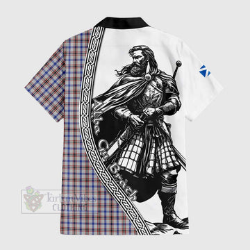 Boswell Tartan Clan Crest Hawaiian Shirt with Highlander Warrior Celtic Style - Tartan Vibes Clothing