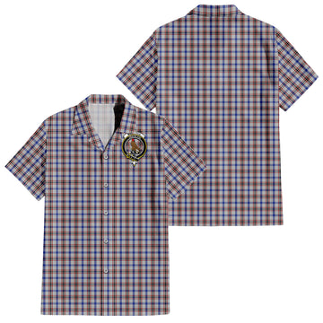 Boswell Tartan Hawaiian Shirt with Family Crest - Tartan Vibes Clothing