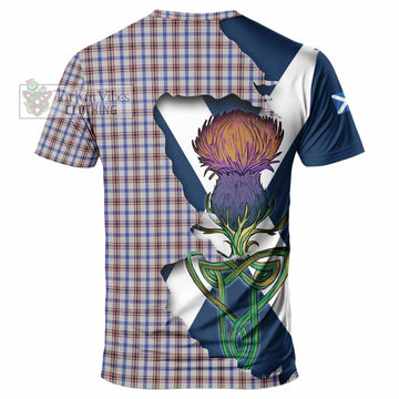 Tartan Vibes Clothing Boswell Tartan Family Crest T-Shirt Scottish Thistle Celtic Inspired