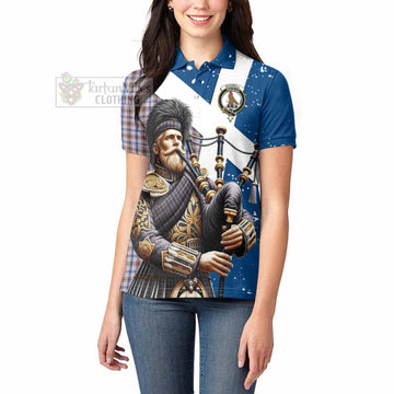 Boswell Tartan Women's Polo Shirt with Family Crest Scottish Bagpiper Vibes - Tartan Vibes Clothing