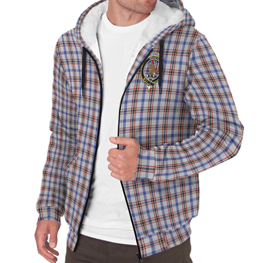Boswell Tartan Sherpa Hoodie with Family Crest - Tartanvibesclothing
