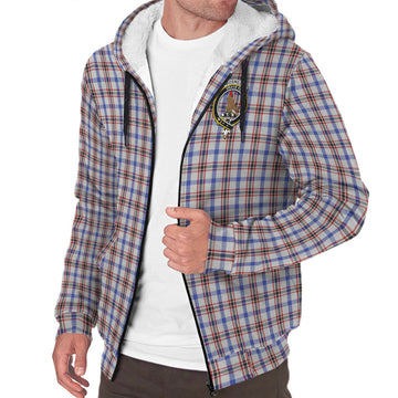 Boswell Tartan Sherpa Hoodie with Family Crest
