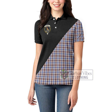 Boswell Tartan Women's Polo Shirt with Family Crest and Military Logo Style - Tartan Vibes Clothing