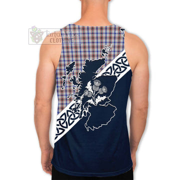 Boswell Tartan Men's Tank Top Featuring Thistle and Scotland Map - Tartan Vibes Clothing
