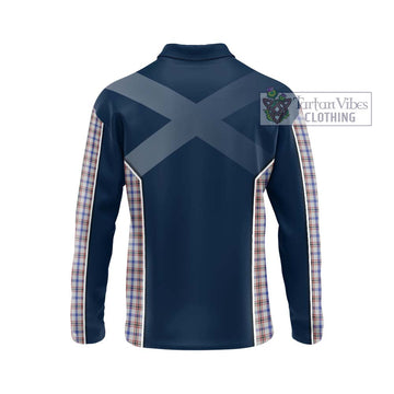 Boswell Tartan Long Sleeve Polo Shirt with Family Crest and Lion Rampant Vibes Sport Style - Tartan Vibes Clothing