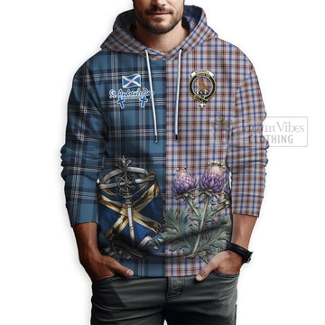 Boswell Tartan Hoodie Happy St. Andrew's Day Half Tartan Style - Tartan Vibes Clothing