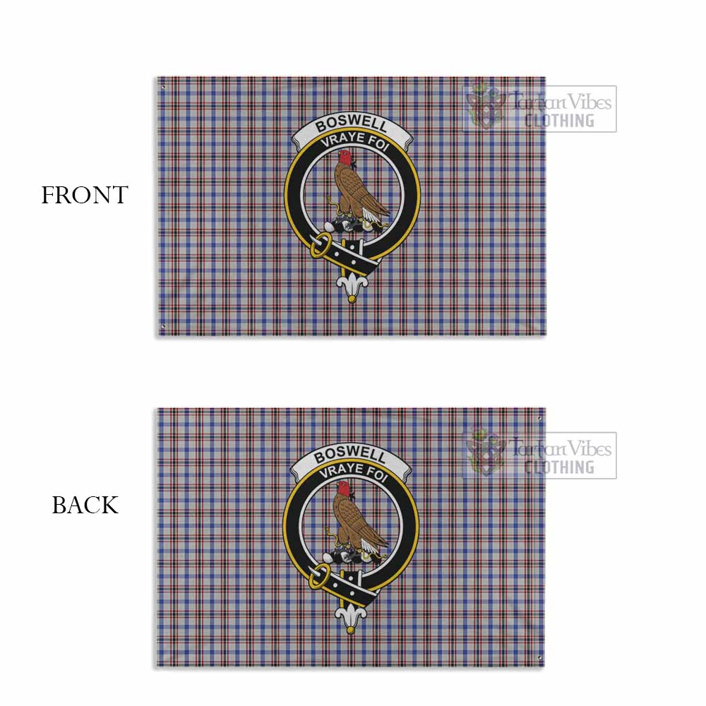 Tartan Vibes Clothing Boswell Tartan House Flag with Family Crest