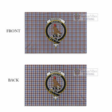 Tartan Vibes Clothing Boswell Tartan House Flag with Family Crest