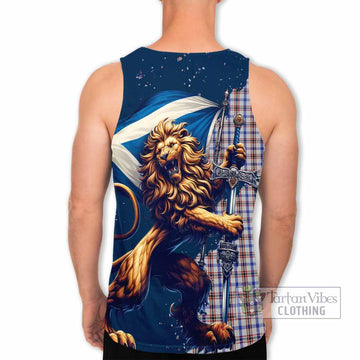 Boswell Tartan Family Crest Men's Tank Top with Scottish Majestic Lion - Tartan Vibes Clothing