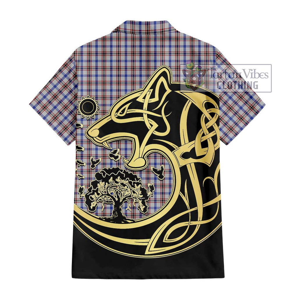 Boswell Tartan Hawaiian Shirt with Family Crest Celtic Wolf Style - Tartan Vibes Clothing