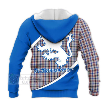 Boswell Family Crest Tartan Knitted Hoodie Celebrate Saint Andrew's Day in Style - Tartan Vibes Clothing
