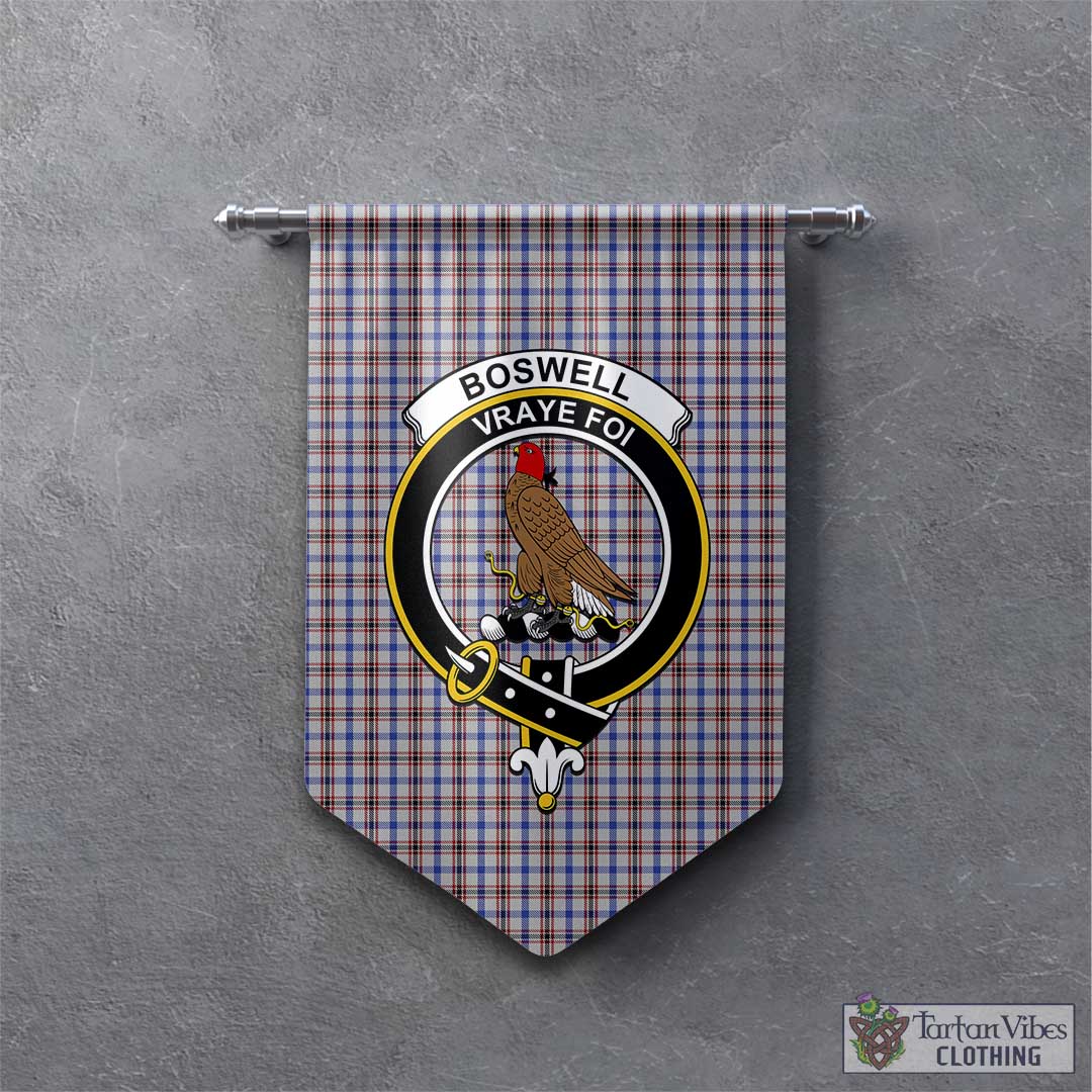 Boswell Tartan Gonfalon, Tartan Banner with Family Crest - Tartan Vibes Clothing